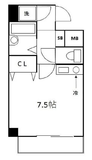 DS大宮(ワンルーム/4階)の間取り写真