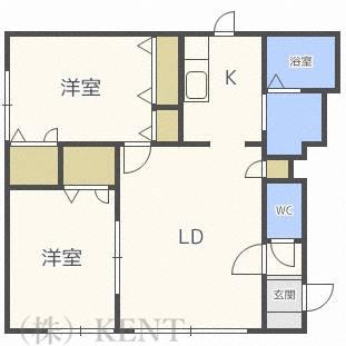 ルミエール西町北(2LDK/3階)の間取り写真