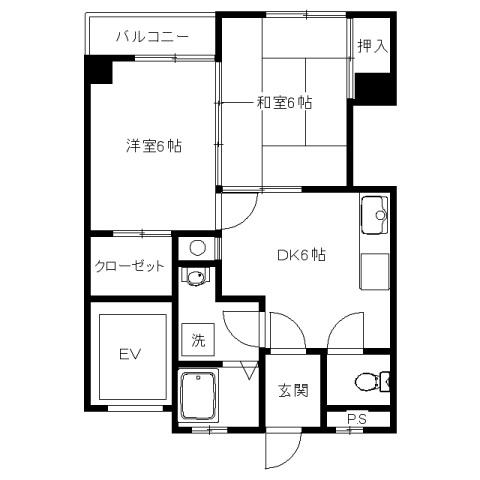 レノヴェ(2DK/5階)の間取り写真