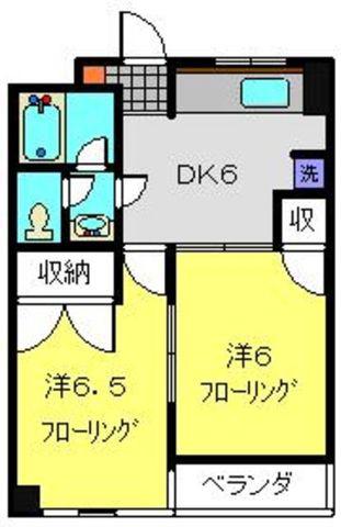 メゾンリビエール(2DK/5階)の間取り写真
