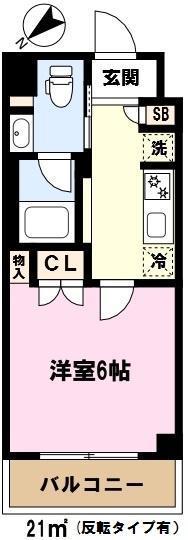 アゼスト川口(1K/5階)の間取り写真