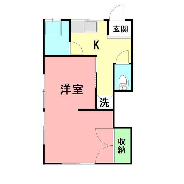 松島荘(1DK/1階)の間取り写真
