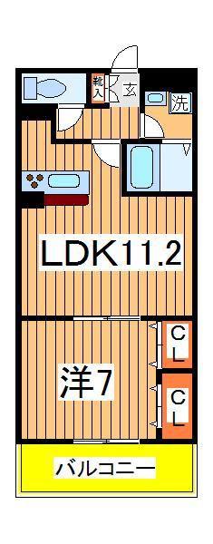 リブリ・シェーヌ(1LDK/2階)の間取り写真