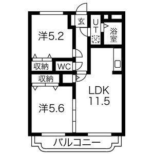 Y&Mソレイユ(2LDK/2階)の間取り写真