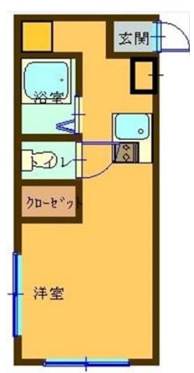 メゾンドフルール八王子(ワンルーム/1階)の間取り写真