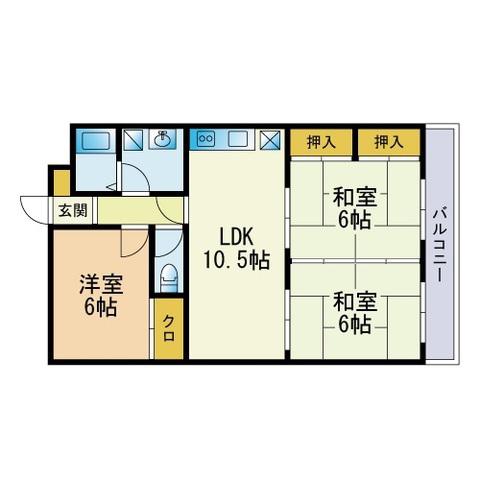 スカイヒルズ90(3LDK/3階)の間取り写真