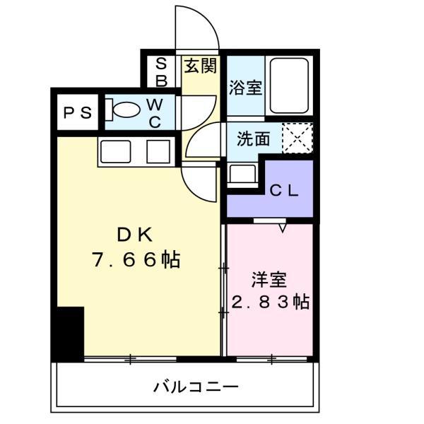 FREEDOM RESIDENCE 松原上田Ⅱ(1DK/7階)の間取り写真