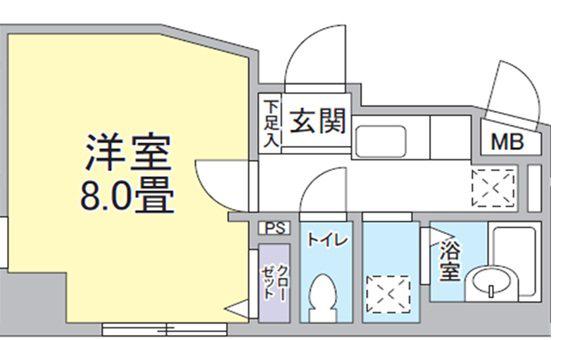 POWERHOUSE横濱(1K/3階)の間取り写真