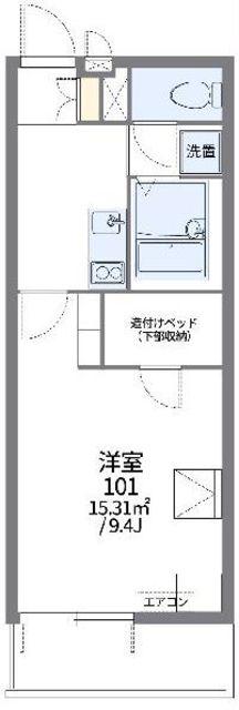レオパレスアゼリアパーク(1K/3階)の間取り写真