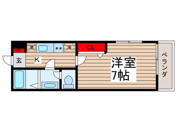 アリロッセ船橋(1K/3階)の間取り写真