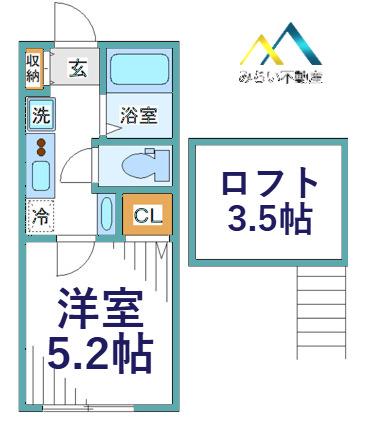 クレストコート上永谷(1K/2階)の間取り写真