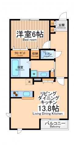 プランドール2(1LDK/1階)の間取り写真