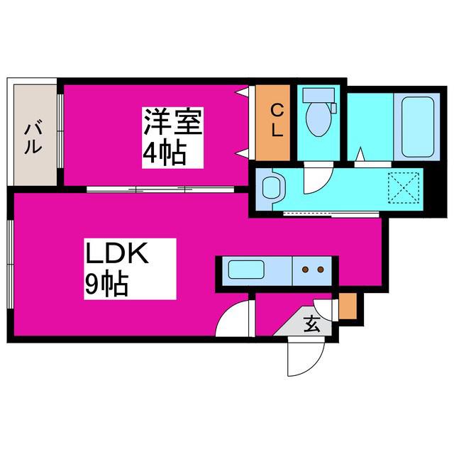 MAISON KAMUY PARK FRONT(1LDK/4階)の間取り写真