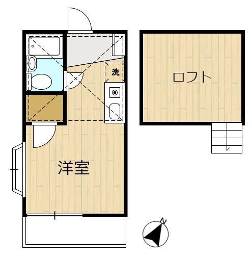 パレス二俣川(ワンルーム/1階)の間取り写真