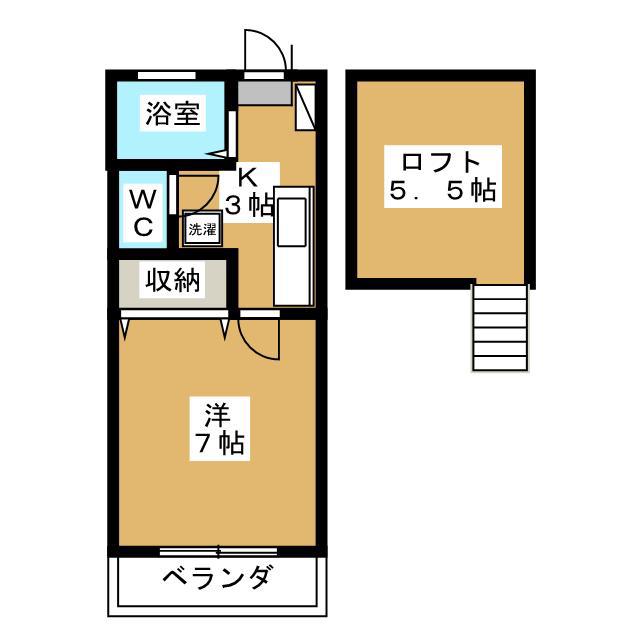 メゾン坂口(1K/2階)の間取り写真