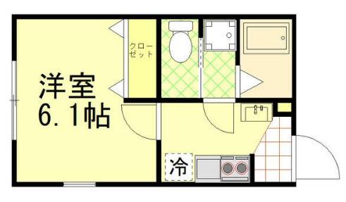 メイプラード川崎(1K/1階)の間取り写真