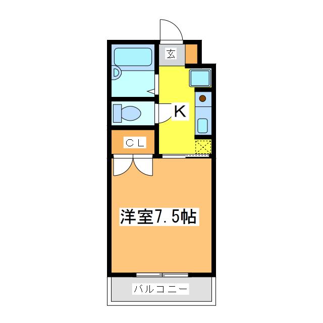 パークサイドOKUGAWA(1K/4階)の間取り写真