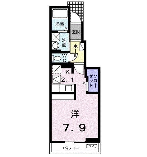 ネオ ブランチ(ワンルーム/1階)の間取り写真