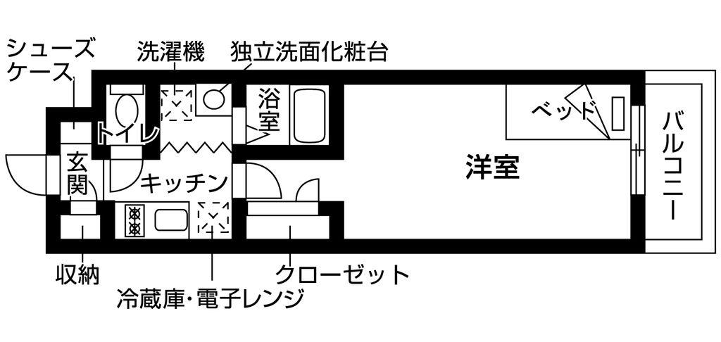いとLABレジデンスB棟(1K/3階)の間取り写真