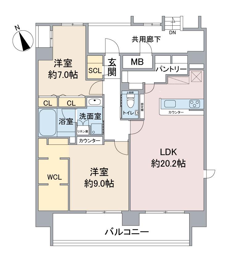 CASA VIA(2LDK/10階)の間取り写真