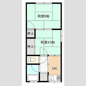 かすみ荘(2K/1階)の間取り写真