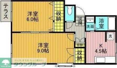 スコットハイツI(2DK/1階)の間取り写真