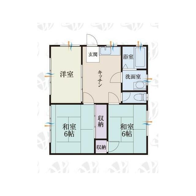 秦野市羽根アパート(3DK/1階)の間取り写真