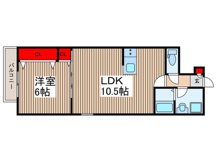 ジーメゾン川口里(1LDK/1階)の間取り写真