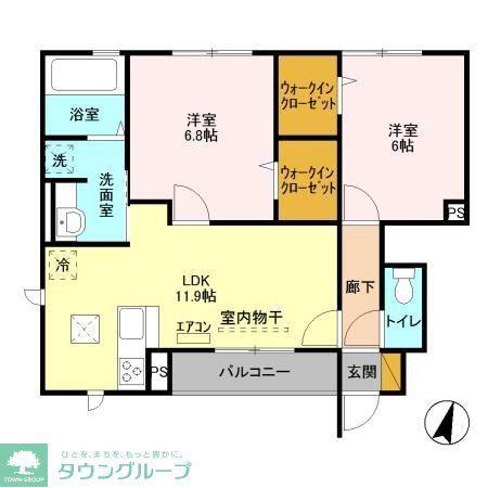 なんてんの郷II(2LDK/1階)の間取り写真