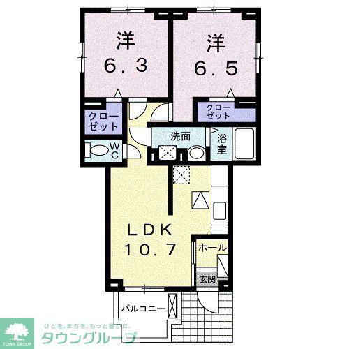 GRACE壱番館(2LDK/1階)の間取り写真