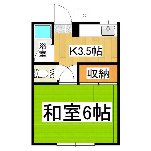 フォーブル百瀬(1K/2階)の間取り写真