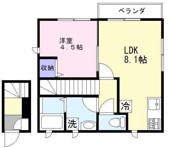 ESPERANZA.K(1LDK/2階)の間取り写真
