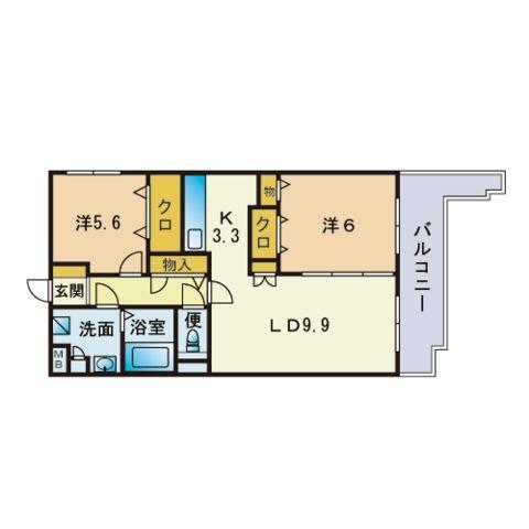 WINDYHILL2(2LDK/3階)の間取り写真