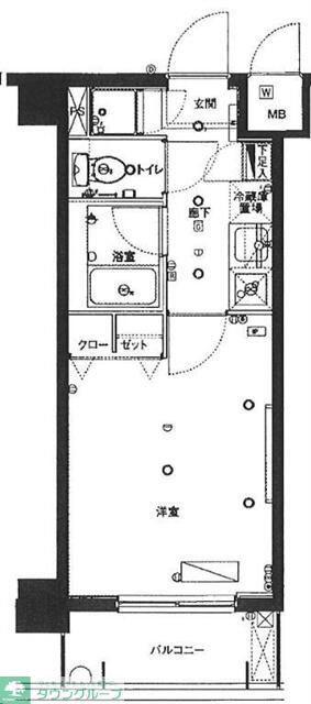 ブライズ中野坂上(1K/6階)の間取り写真