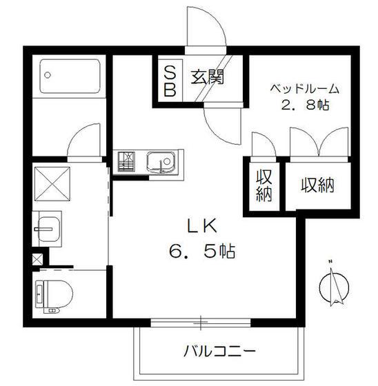 カノン荻窪(1LK/1階)の間取り写真