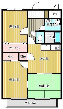サンセール今津(3DK/3階)の間取り写真