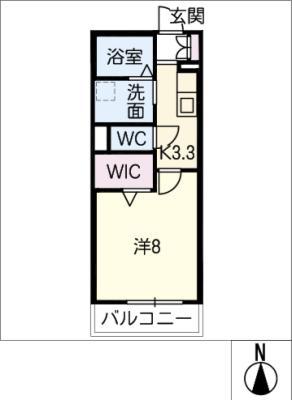 シャーメゾンS(1K/2階)の間取り写真