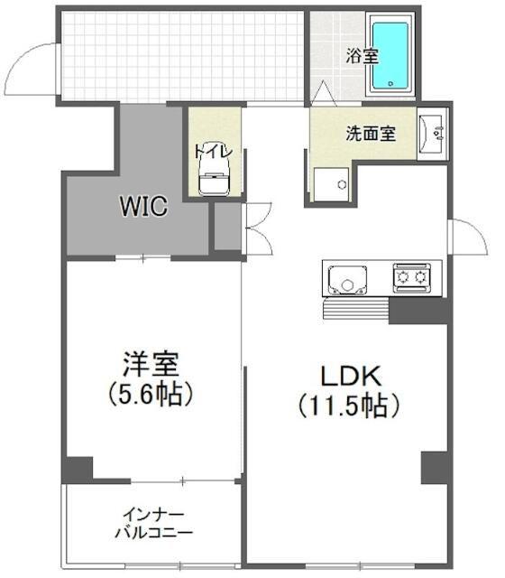 BLOOM下丸子(1LDK/3階)の間取り写真