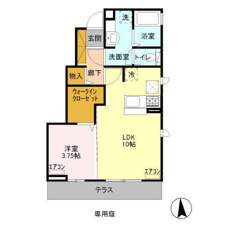 サンセール(1LDK/1階)の間取り写真