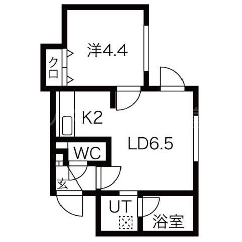 ブランノワール KILTA(1LDK/2階)の間取り写真