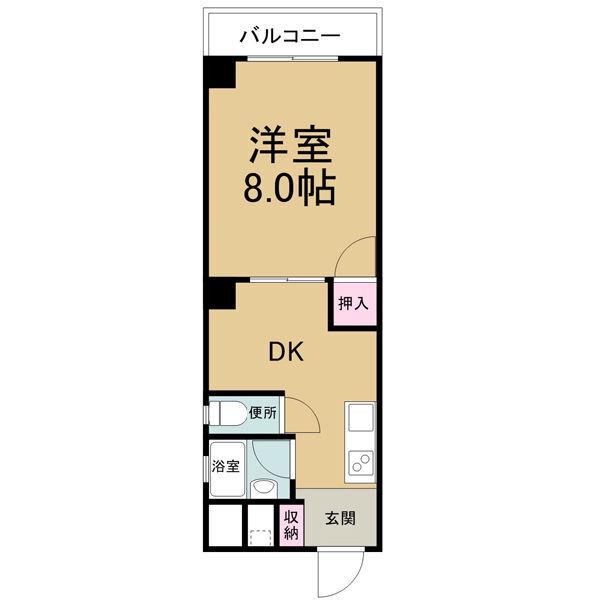 WELL BEING大須(1DK/2階)の間取り写真
