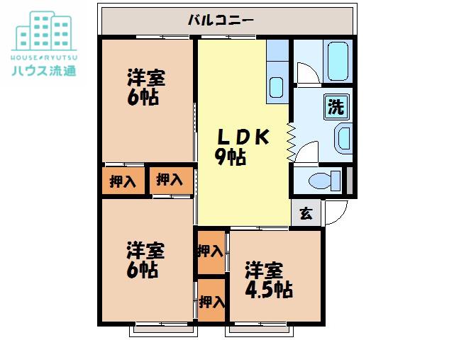昭和グリーンハイツ(3LDK/1階)の間取り写真