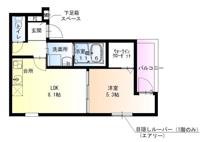 フジパレス住道I番館(1LDK/3階)の間取り写真
