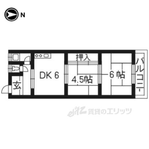 中西マンションA棟(2DK/2階)の間取り写真