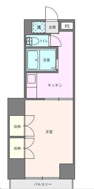 コーポ落合(1K/3階)の間取り写真