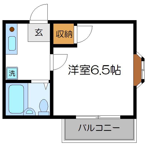 クスノキハイム(1K/2階)の間取り写真