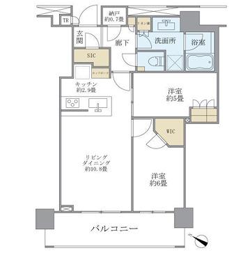 ブリリアザ・タワー東京八重洲アベニュー(2LDK/27階)の間取り写真