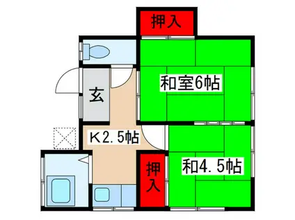 新井荘(2K/2階)の間取り写真