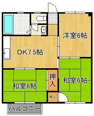 光田ビル(3DK/3階)の間取り写真