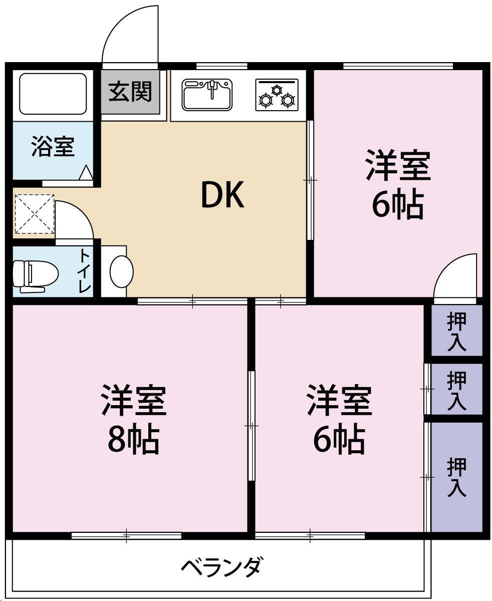 コーポ菊地(3DK/2階)の間取り写真